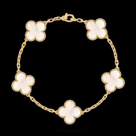 Van cleef Alhambra bracelet in mother of pearl Gold size 16