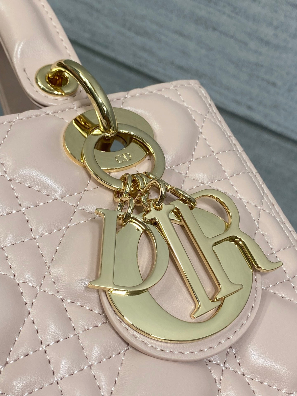 Dior Medium Lady bag in Pink Gold Hardware