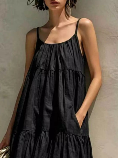 Tiered Scoop Neck Maxi Dress