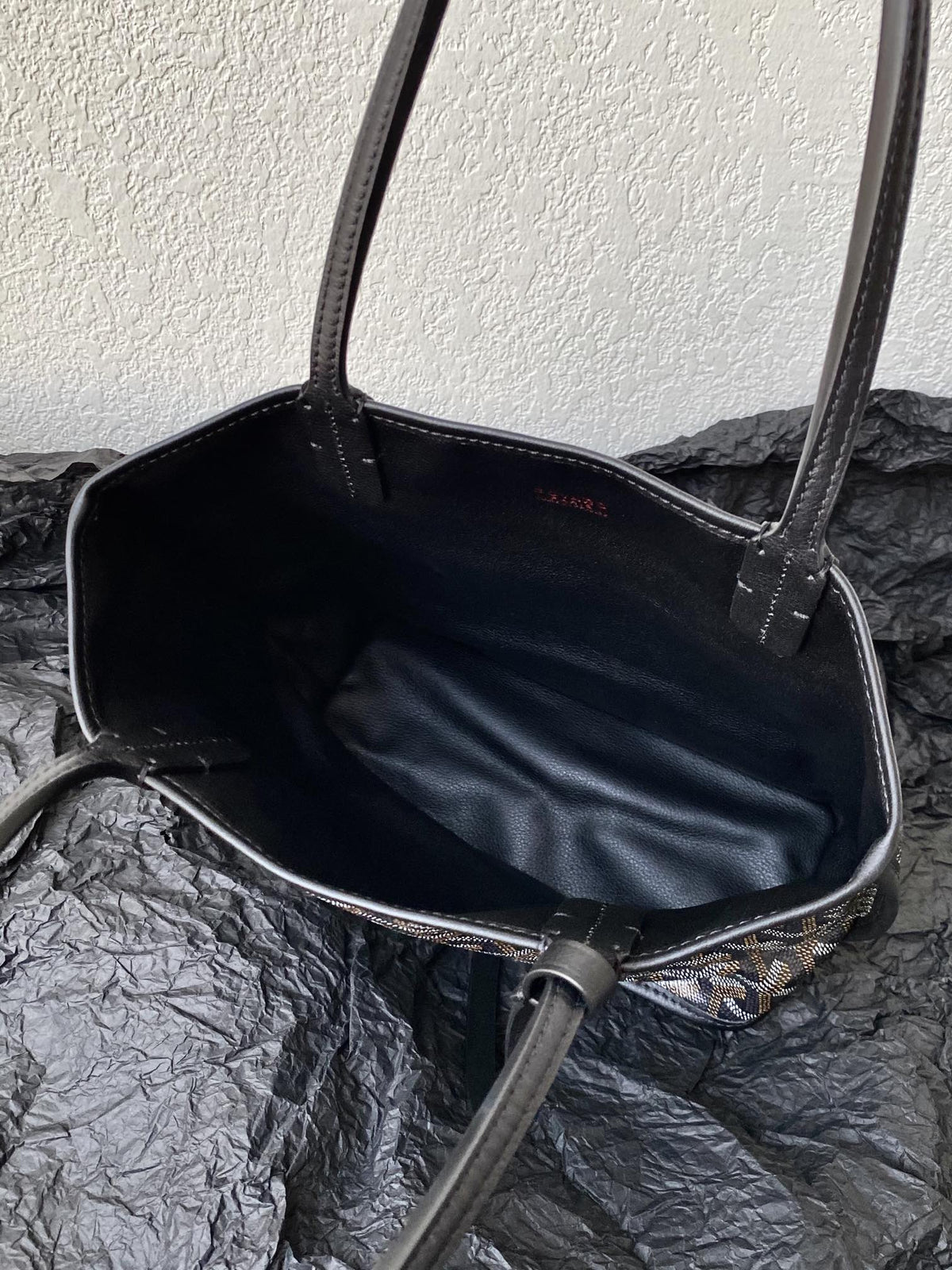 GOYARD Goyardine Reversible Mini Anjou Black 1661918