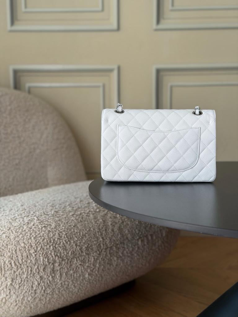 Chanel Classic Flap caviar sliver hardware