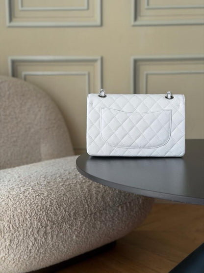 Chanel Classic Flap caviar sliver hardware