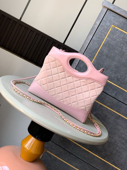 Chanel  Calfskin Suede Quilted Mini 31 Shopping Bag