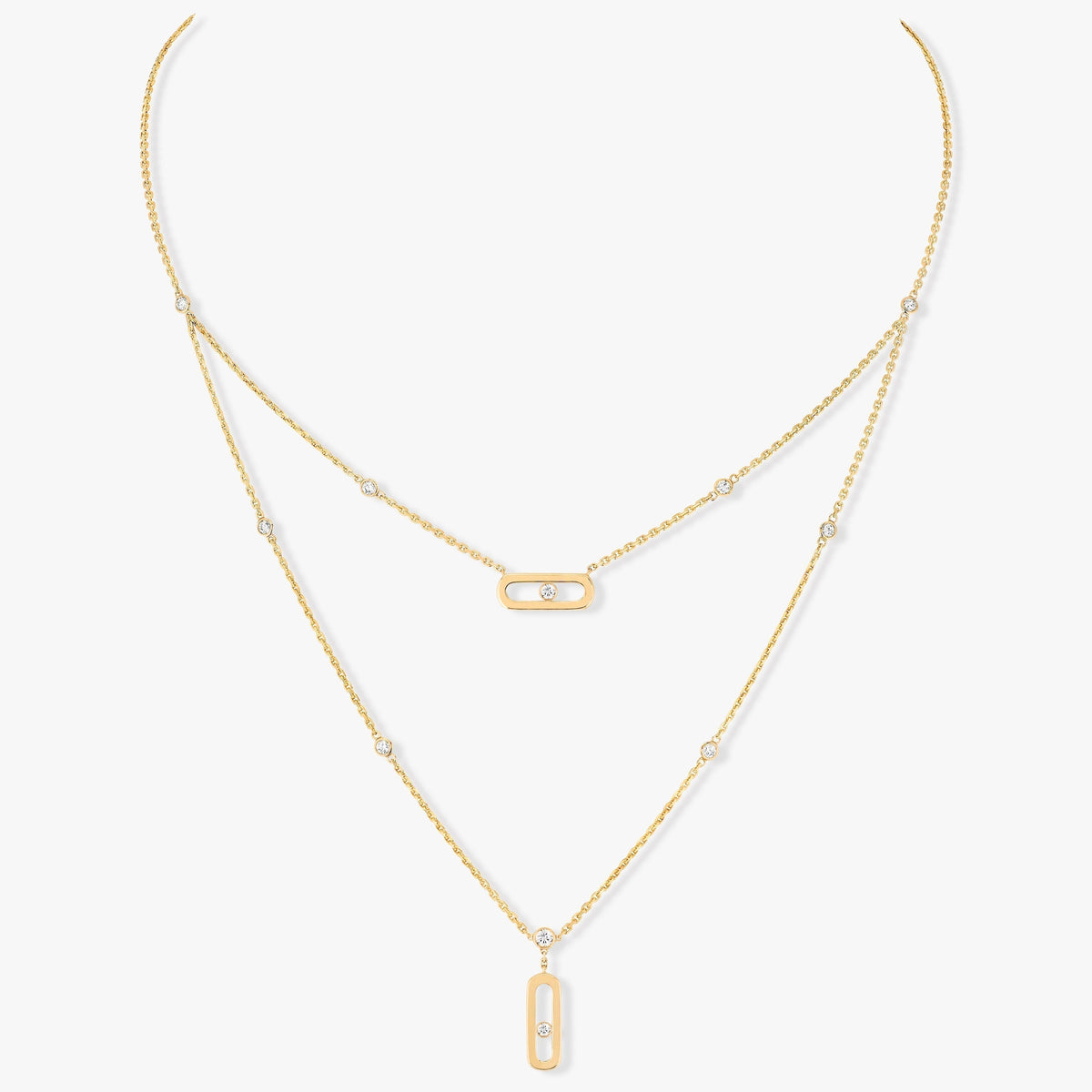 MOVE UNO 2 ROW DIAMOND NECKLACE