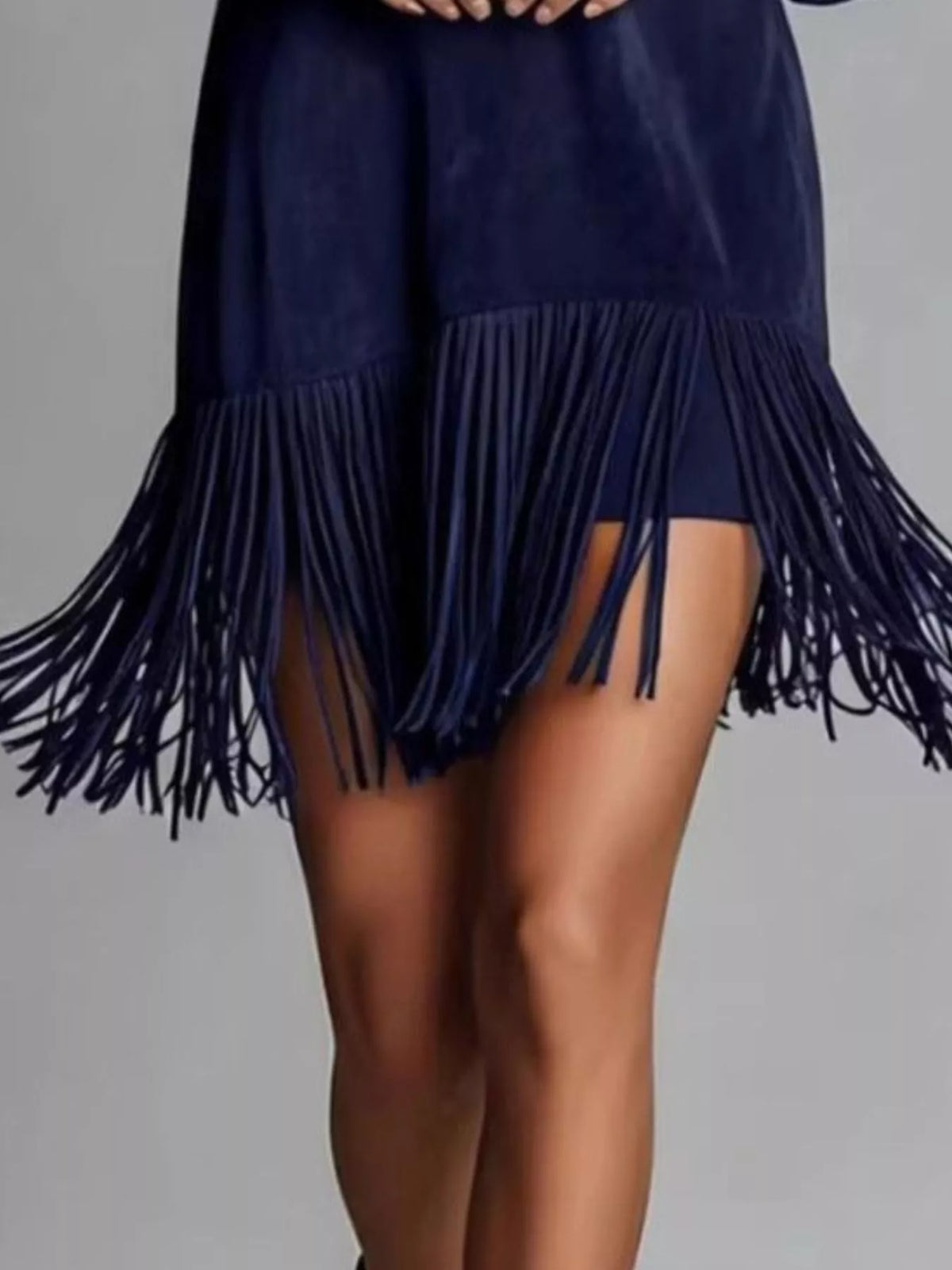 Fringed Lantern Sleeve Dress