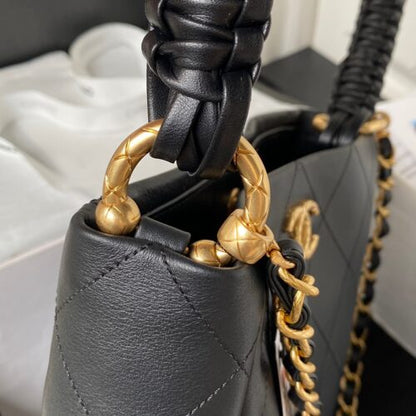 Chanel 23A Hobo Calfskin Black