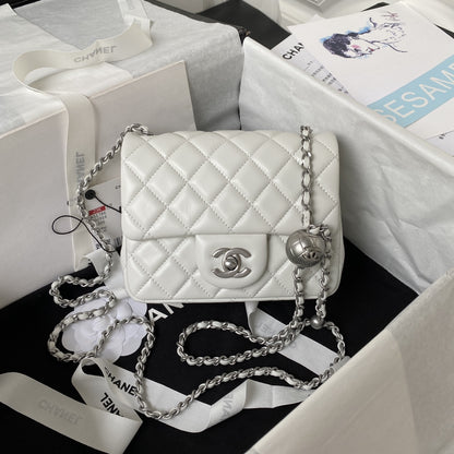 Chanel Mini Silver 22 White Calfskin