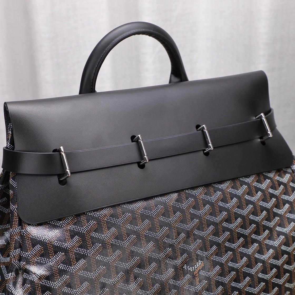Goyard Steamer GM Black Leather Travel