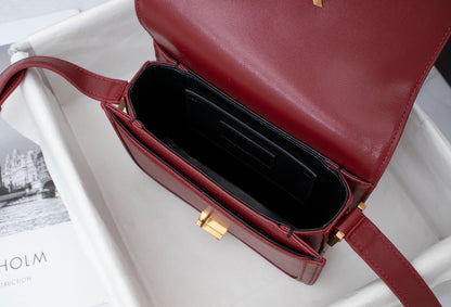 Saint Laurent YSL Solferino Small Leather Satchel Shoulder Bag
