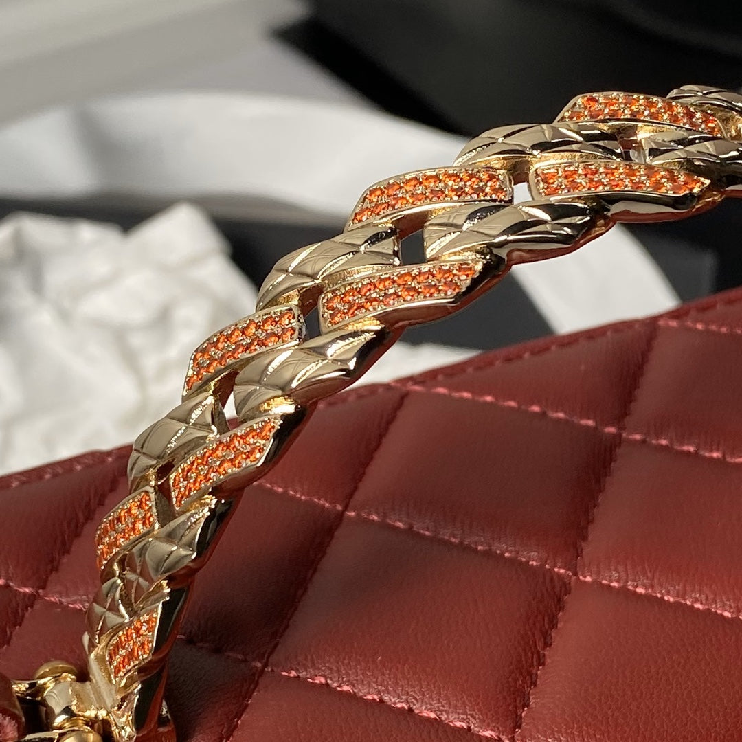 Chanel 22B Small Flap Bag Gem Chain Dust Pink