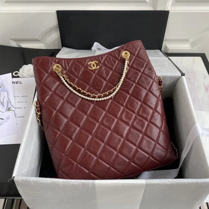 Chanel Leather Shoulder Bag – Shopping Tote Bag