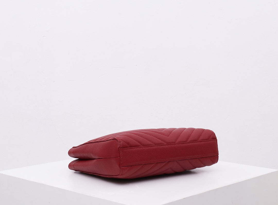 Saint Laurent Tribeca shoulder bag in burgundy leather