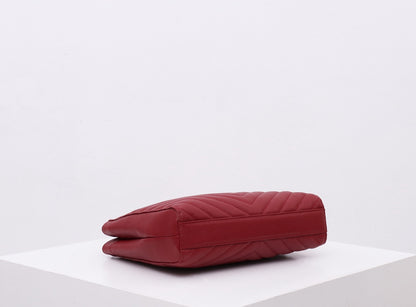 Saint Laurent Tribeca shoulder bag in burgundy leather