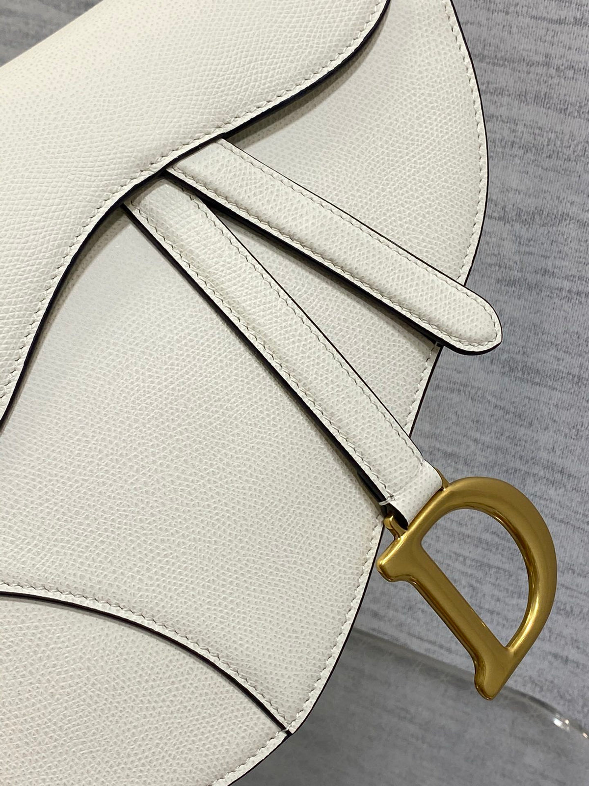 Dior Saddle Bag in White Gold Hardware