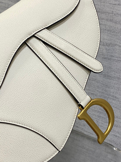 Dior Saddle Bag in White Gold Hardware