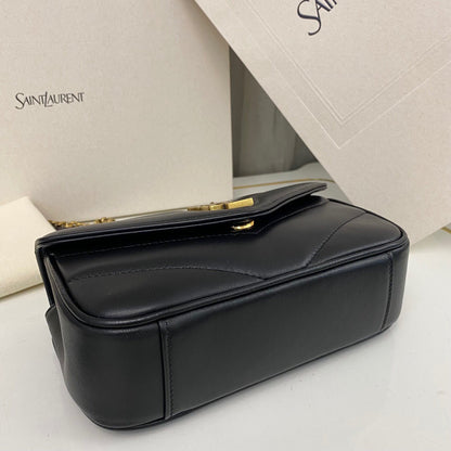 YSL Loulou medium in Matelassé Lambskin Black