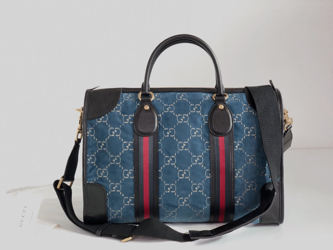 GUCCI Velvet GG Monogram Textured Calfskin