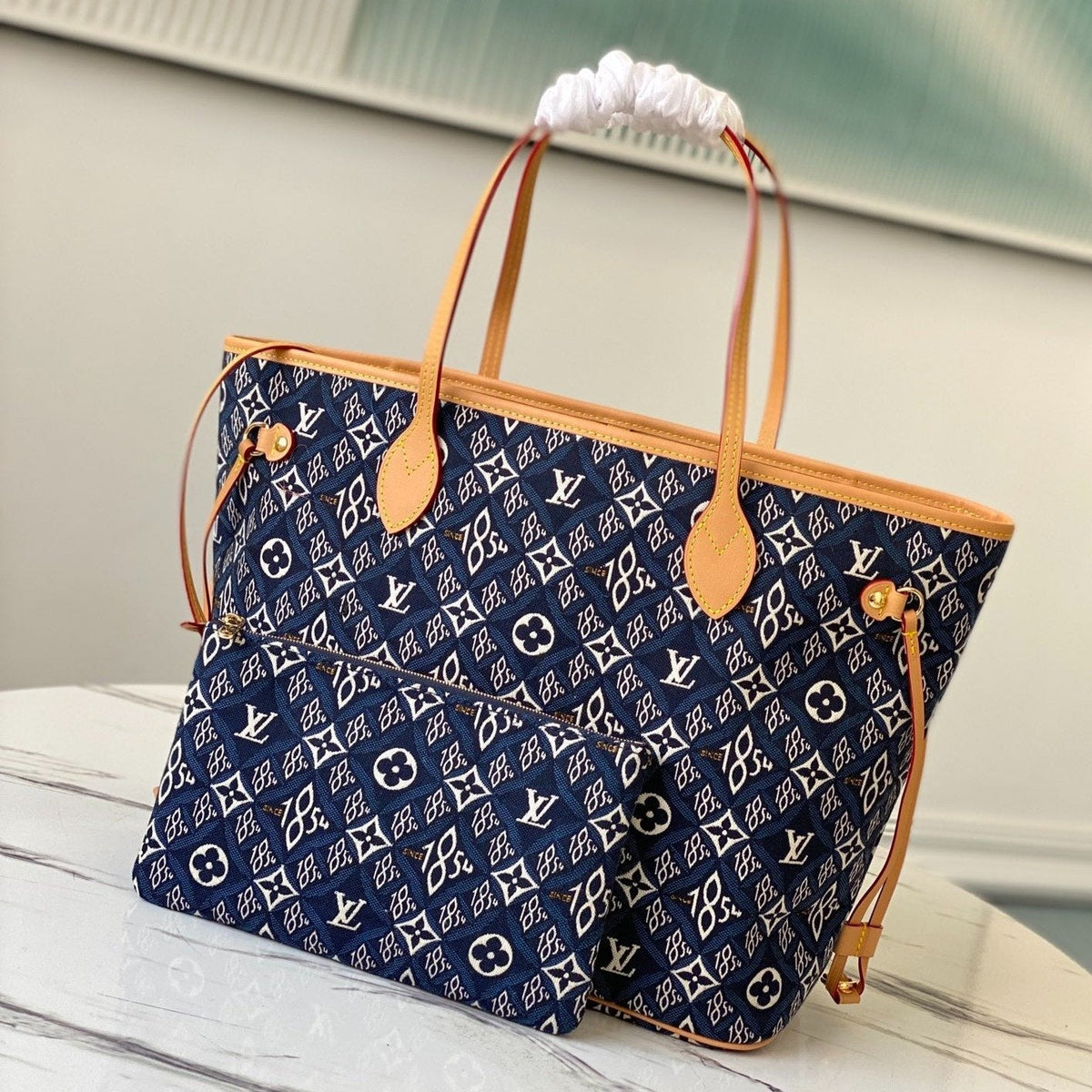LV NEVERFULL MM WITH DUSTBAG 1854 MONOGRAM JACQUARD