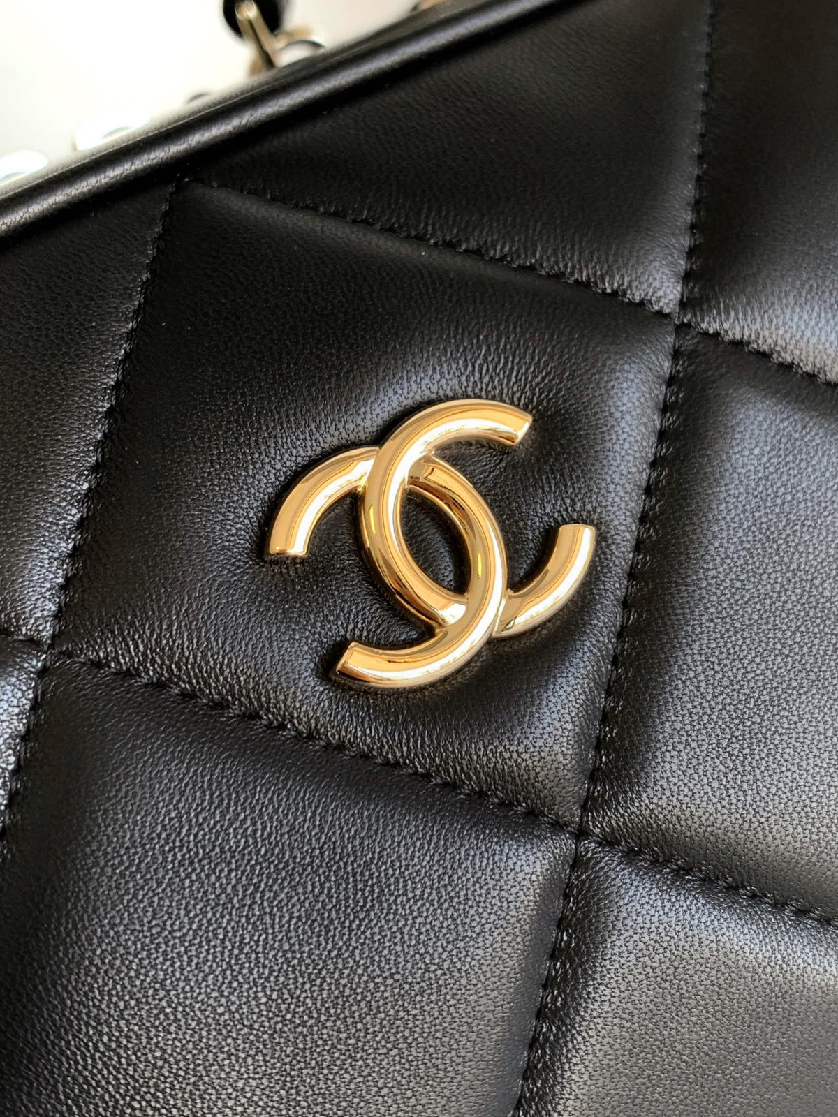 Chanel Black Quilted Lambskin Leather Bag