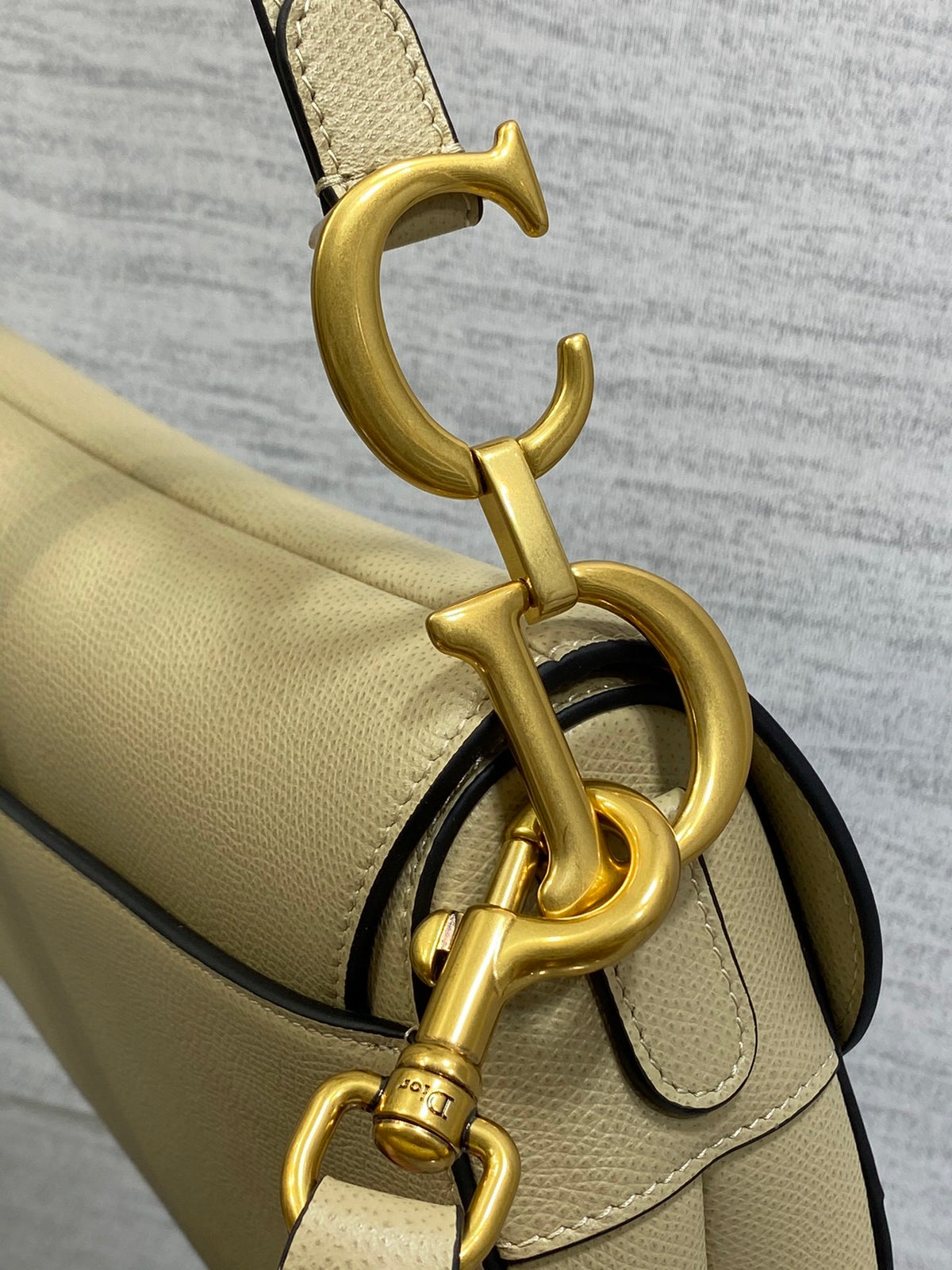 Dior Saddle Bag in Beige Gold Hardware