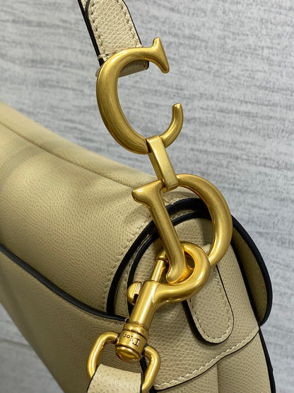 Dior Saddle Bag in Beige Gold Hardware
