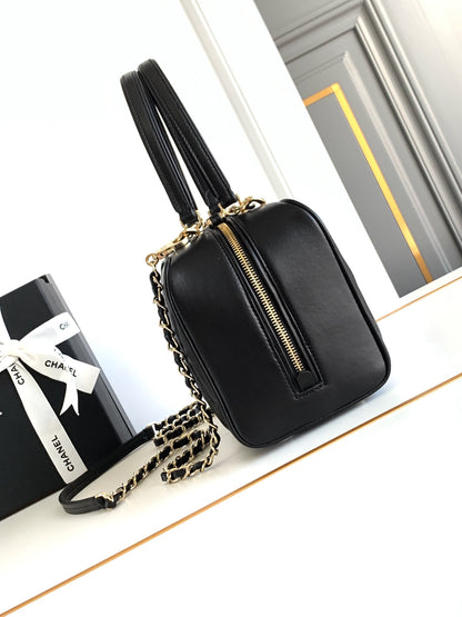 Chanel Black Quilted Lambskin Leather Bag
