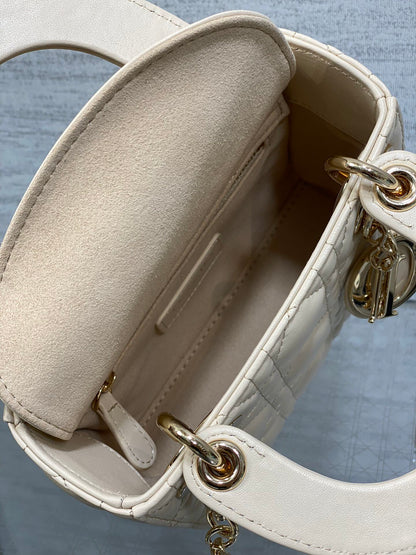 Dior Mini Lady Dior Bag in latte cannage