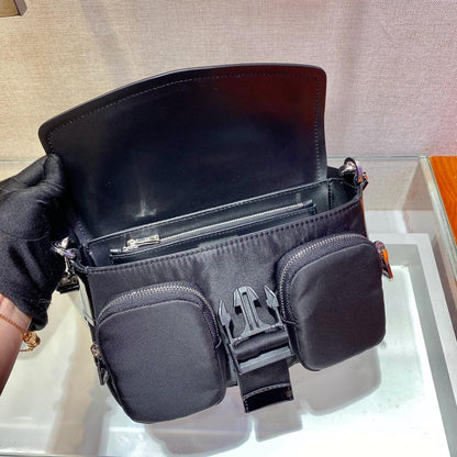 Prada Buckle Pocket Crossbody Bag Spazzolato Leather