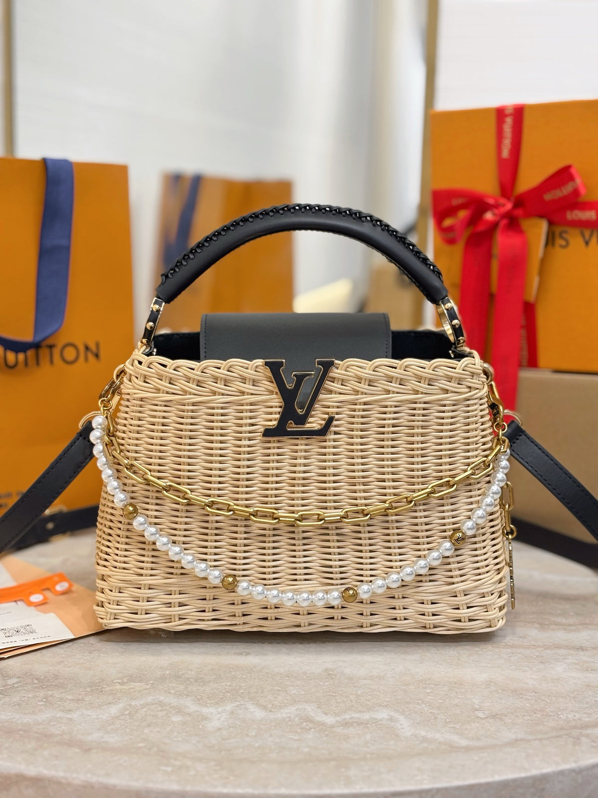 Louis Vuitton Capucines BB Handbag Brown Beige