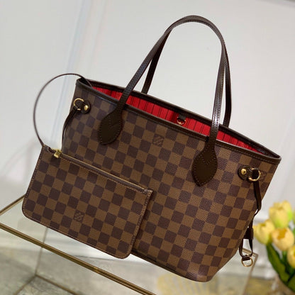 NEVER FULL MM WITH DUSTBAG DAMIER EBENE CANVAS 29CM