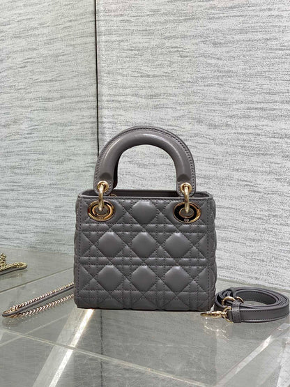 Christian Dior Mini Lady Dior bag in gray