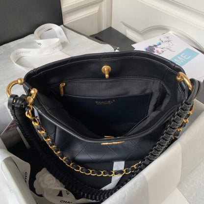 Chanel 23A Hobo Calfskin Black
