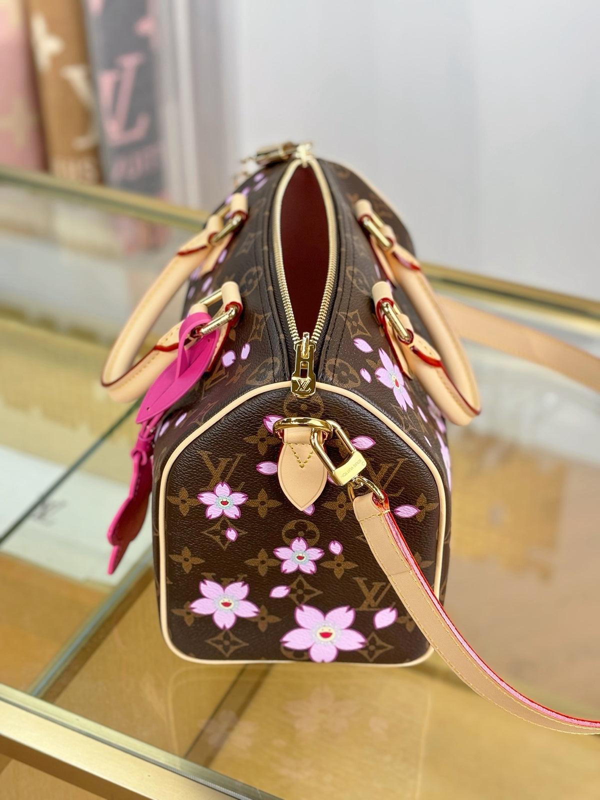 Louis Vuitton x Takashi Murakami Monogram Cherry Blossom Speedy Bandoulière 25