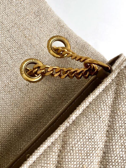 Saint Laurent Beige Suede Y Quilted Monogram
