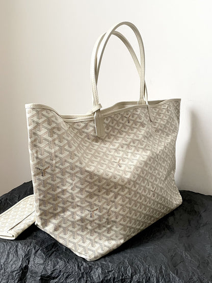 GOYARD Goyardine Saint Louis Claire Voie GM White Yellow