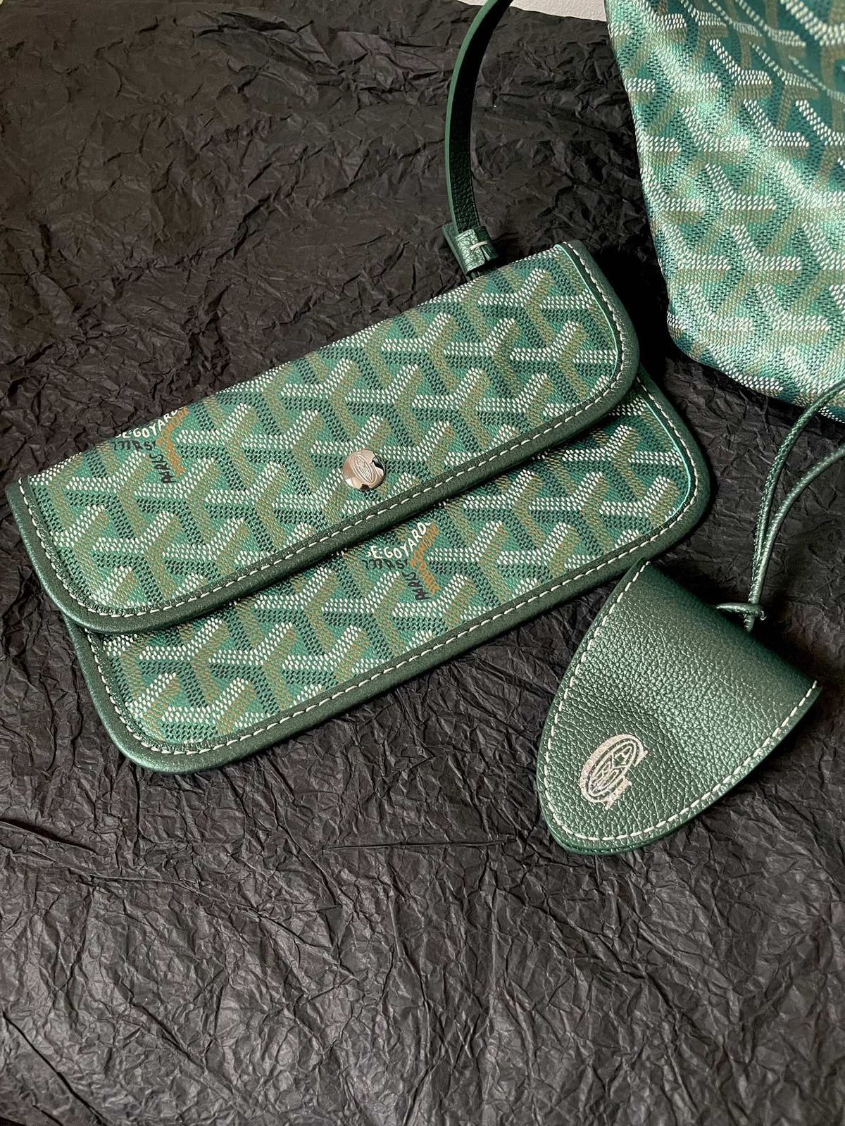 Goyard Green Goyardine Coated Canvas and Leather Saint Louis GM Tote