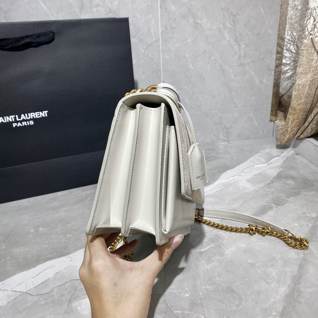 Saint Laurent Sunset Shoulder Bag ‘Sea Salt’