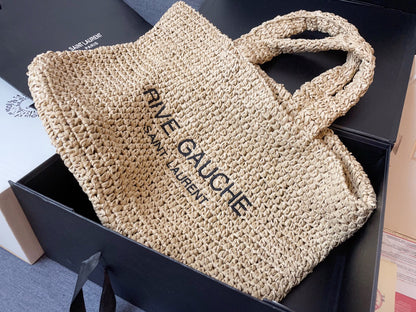 Saint Laurent Rive Gauche Linen Tote Bag