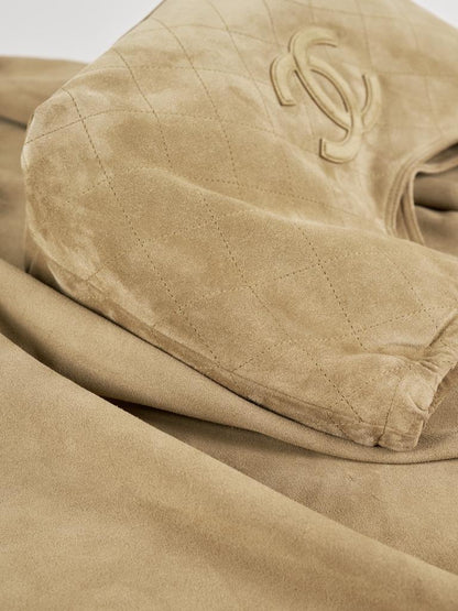 Chanel Suede Quilted Neo Cabas  Shopping Tote