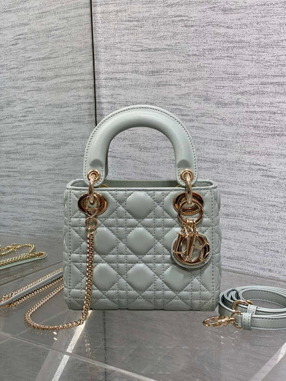 Dior Mini Lady Dior Bag in opaline gray