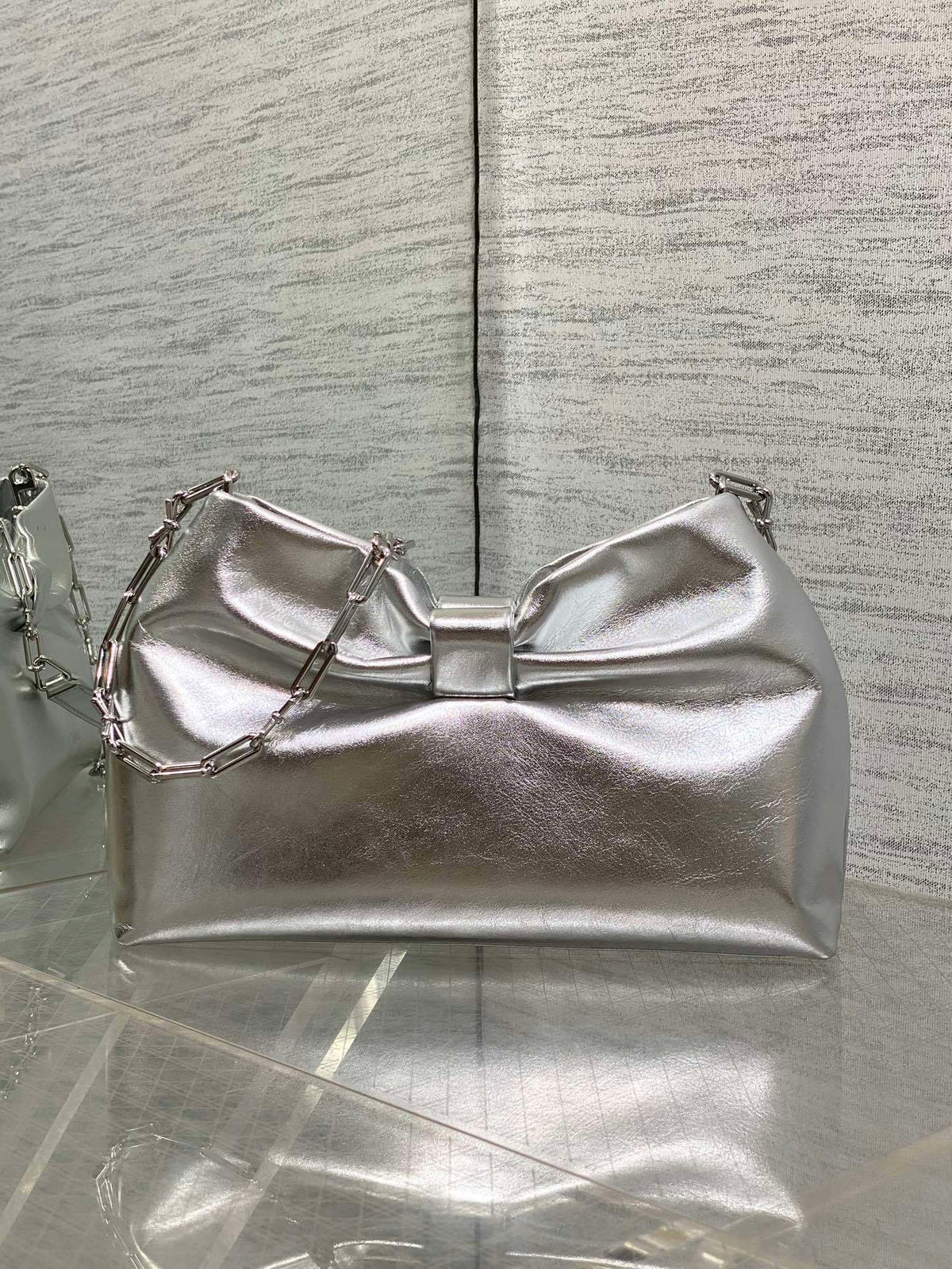 Dior Bow Bag Sliver Lambskin