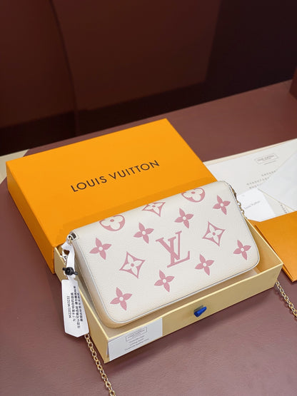 Louis Vuitton Félicie Pochette in black and beige Bicolor