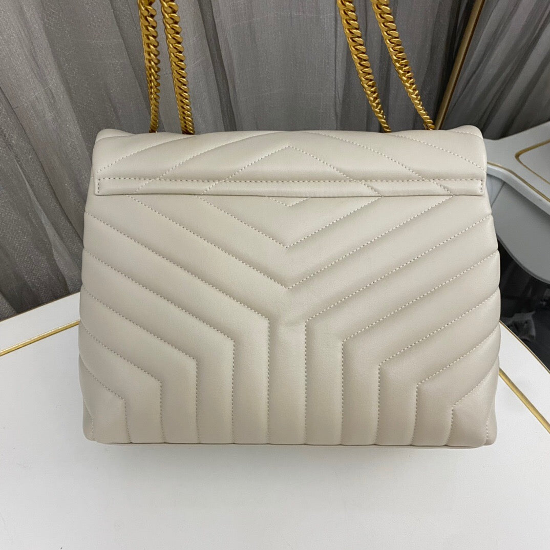 SAINT LAURENT SM LOULOU MONOGRAM QUILTED LEATHER BAG