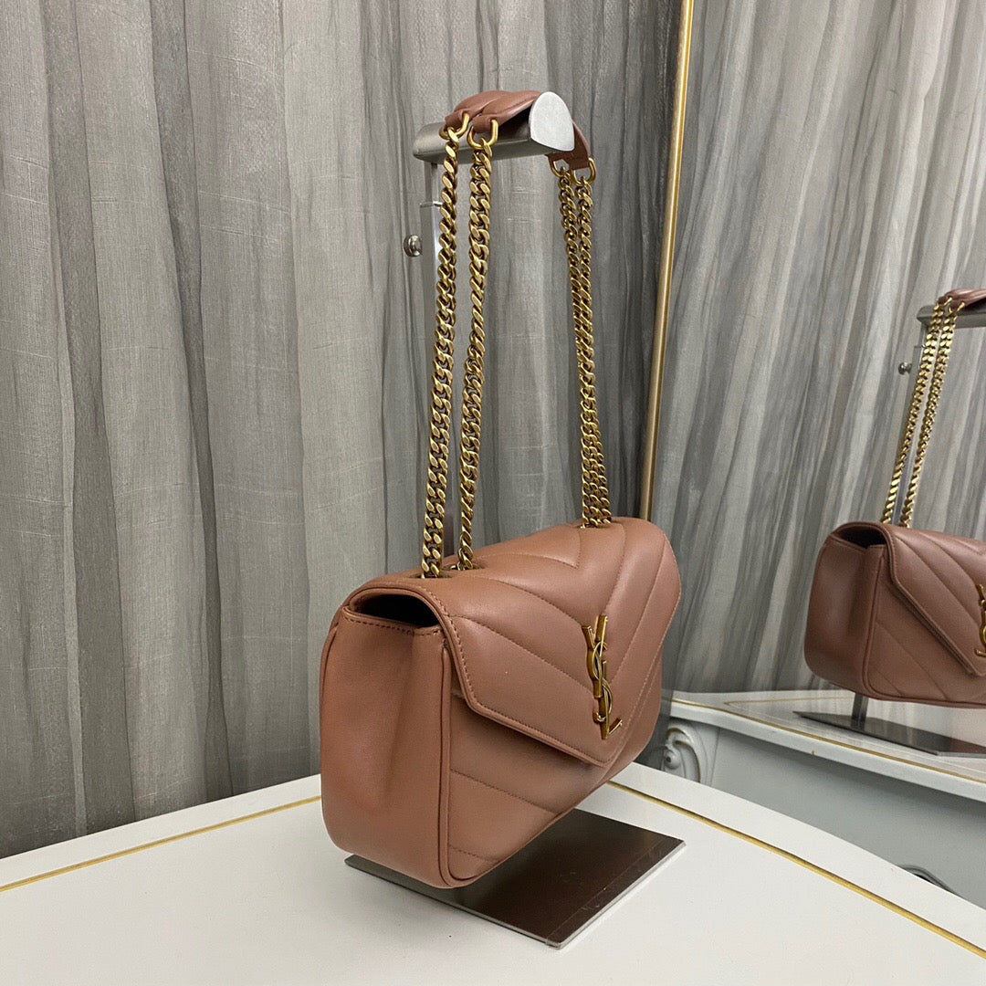 YSL Loulou medium in Matelassé Lambskin HORTENSIA