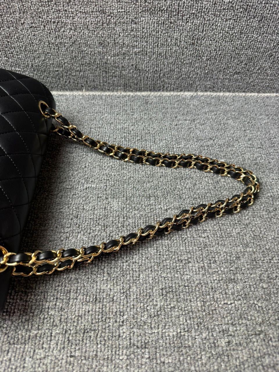 Chanel Classic Flap bag Lambskin Black Gold Hardware