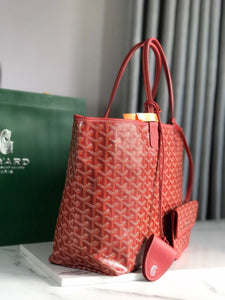 Goyard Saint Louis Red Tote Bag