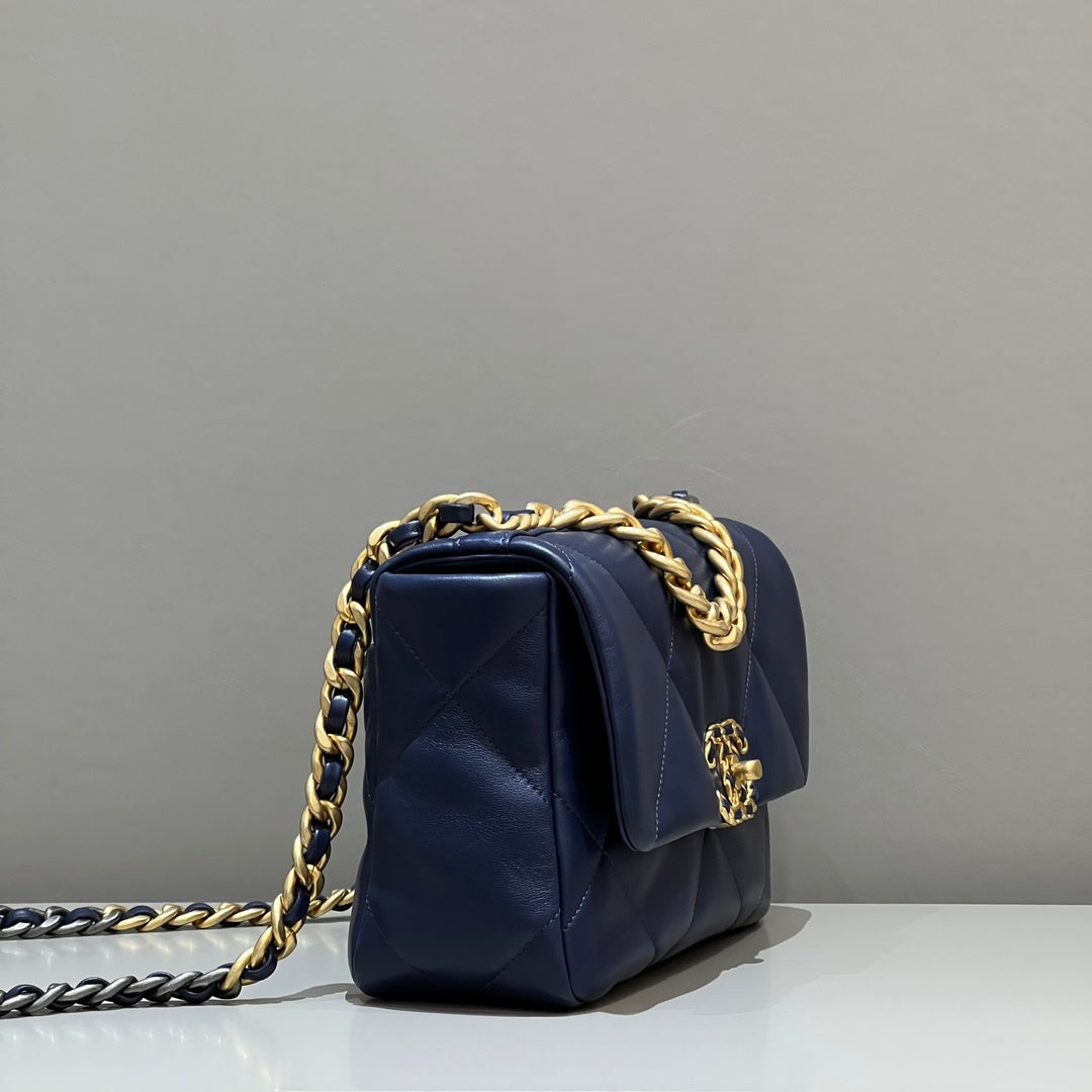 CHANEL 19 Bag Small Navy Blue