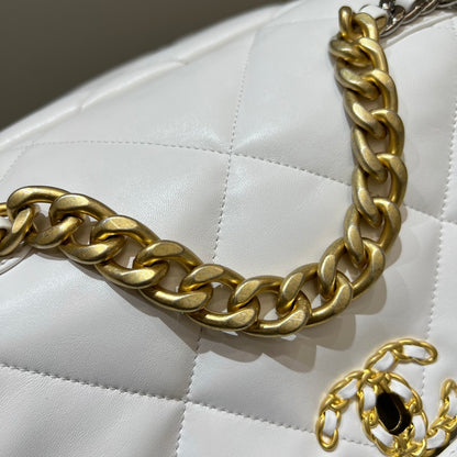 CHANEL 19 Bag Small White