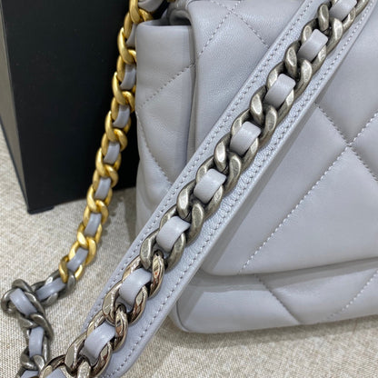 CHANEL 19 Bag Small Light Grey
