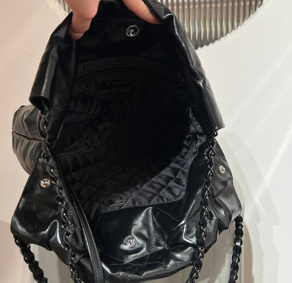 CHANEL 22 Bag Small Gold & Black Lambskin Leather
